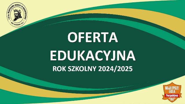 OFERTA EDUKACYJNA NA ROK SZKOLNY 2024/2025